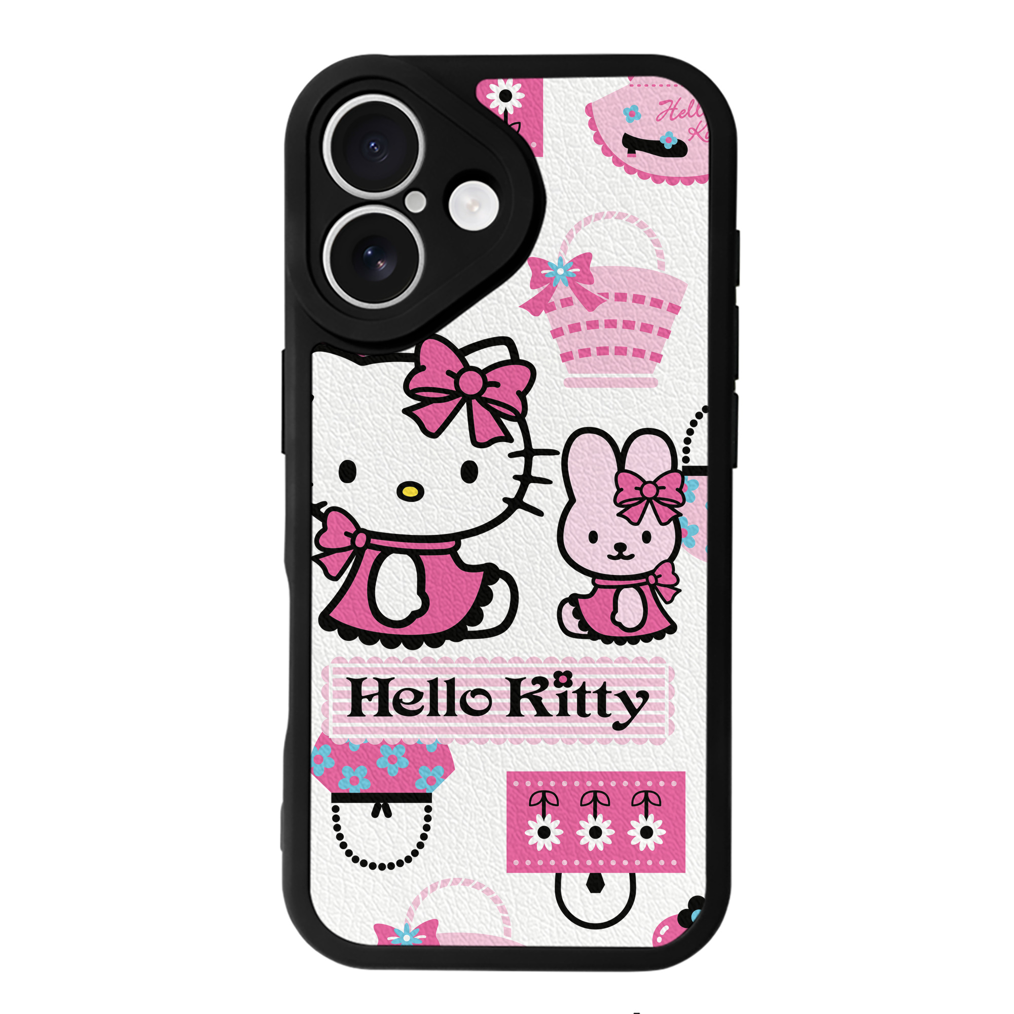 （画像用） Hello Kitty ハローキティ 【iPhone 16シリーズ対応】シリコンスマホケース（レザー調） 材質：シリコン